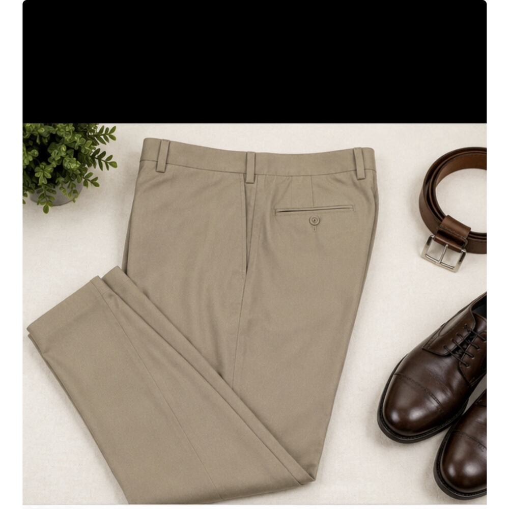 Lauren Ralph Lauren Slim Fit Dress Pants Mens 34x30 Tan Stretch Career